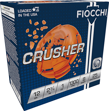 Fiocchi 12CRSR8 Exacta Target Crusher 12Gauge 2.75" 1oz 8Shot 25 Per Box/10 Case 3 Fiocchi 12CRSR8 Exacta Target Crusher 12Gauge 2.75" 1oz 8Shot 25 Per Box/10 Case