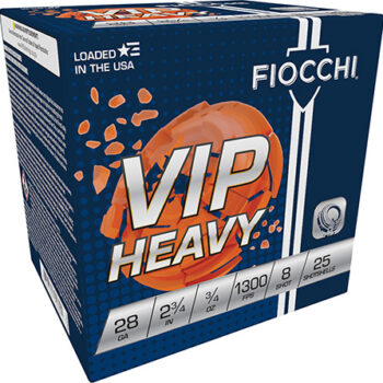 Fiocchi 28 Gauge 2.75″ 3/4 oz #8 Shot Exacta VIP Heavy Shotshells 25 Rounds
