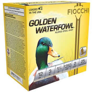 Fiocchi Golden Waterfowl 12 Gauge 3" 1 1/4 oz #2 Shot, 25-Box/10-Case