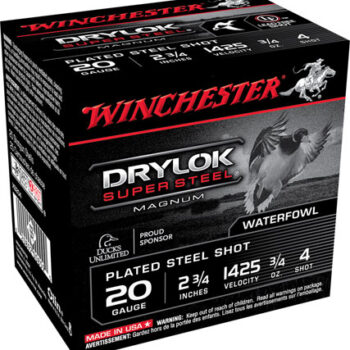 Winchester Drylok Super Steel Magnum 20 Gauge 2.75" 3/4 oz 4 Shot 25 Rounds per Box / 10 Boxes per Case