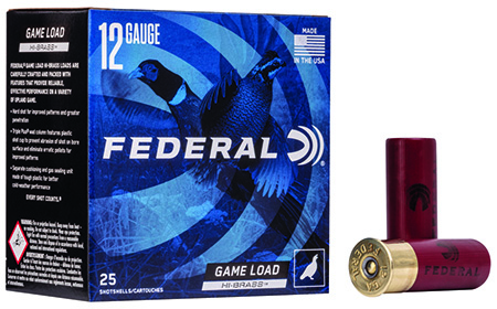Federal Game-Shok 12 Gauge 2.75″ 1-1/4 oz 6 Shot High Brass Shotshells Hunting Ammunition