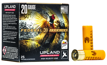 Federal Premium Wing-Shok Pheasant Forever 20 Gauge 2.75" 1oz 7.5 Shot High Velocity Shotgun Shells 25 Rounds