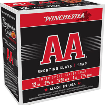 Winchester AA Super Sport 12 Gauge 2.75" 1oz 7.5 Shot Sporting Clays Shotgun Ammunition 25 Rounds