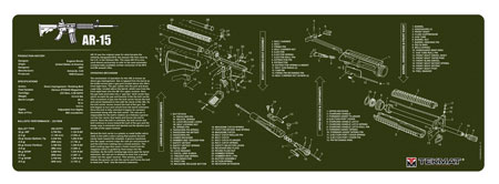 TekMat 12" x 36" AR-15 Gun Cleaning Mat with Parts Diagram