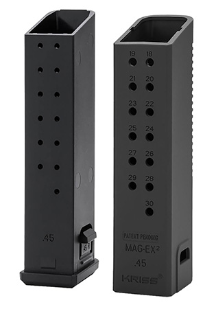 Kriss USA Vector Mag-Ex2 Extension Kit for Glock 21 Gen3-5 13rd 45 ACP Magazines Black Polymer