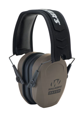 Walker's Razor Slim Passive 27dB Over-the-Head Earmuffs - Flat Dark Earth/Black Polymer