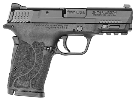 Smith & Wesson M&P Shield EZ M2.0 9mm Luger, Micro-Compact, 8+1, 3.67" Black Armornite Steel Barrel & Serrated Slide, Matte Black Polymer Frame with Picatinny Rail, Grip Safety