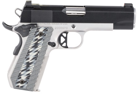 Dan Wesson V-Bob .45 ACP Pistol, 4.25" Stainless Match Grade Barrel, 8+1 Capacity, Blued Serrated Slide, Stainless Steel Frame with Beavertail, Black/Gray G10 Grip, Ambidextrous Controls