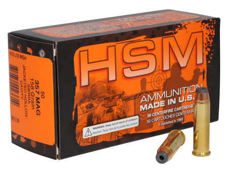 HSM Pro Pistol 357 Mag 158 Grain Jacketed Hollow Point 50 Rounds Per Box