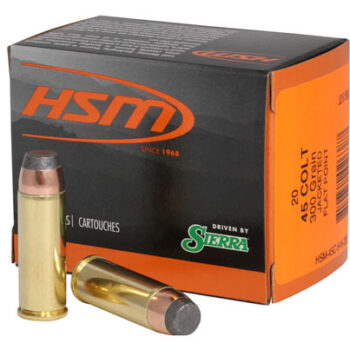 HSM Pro Model 45C9N20 .45 Colt Pistol Ammunition 300 Grain Jacketed Soft Point 20 Rounds