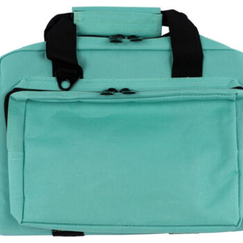 US PeaceKeeper P21102 Mini Range Bag Water Resistant Robin's Egg Blue 600D Polyester with 8 Mag Pockets, Lockable Zippers & Wraparound Handles 12.75" L x 8.75" H x 3" D Exterior Dimensions