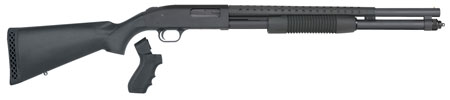 Mossberg 590 Persuader 12 Gauge Shotgun, 20" Cylinder Bore Heat-Shield Barrel, 3" Chamber, 8+1 Capacity, Matte Blued Receiver, Black Synthetic Stock, Includes Pistol Grip