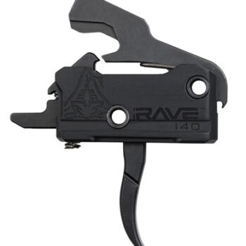 Rise Armament T017BLK RA-140 Super Sporting Single-Stage Curved Trigger with 3.50 lbs Draw Weight & Black Hardcoat Anodized Finish for AR-Platform Right