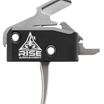 Rise Armament RA434SLVRAWP RA-434 High Performance Single-Stage Flat Trigger with 3.50 lbs Draw Weight & Black/Silver Finish for AR-Platform