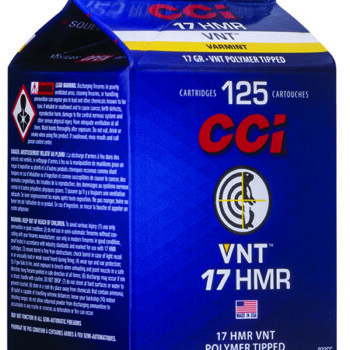 CCI 17 HMR 17 Grain Varmint Tipped Rimfire Ammunition 125 Rounds Per Box