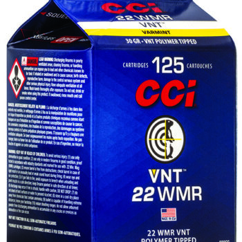 CCI .22 WMR 30gr Varmint Tipped Rimfire Ammunition 125 Rounds Per Box