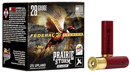 Federal Prairie Storm FS 28 Gauge 2-3/4" 13/16 oz. 6-Shot Shotshell 25 Rounds/Box 10 Boxes/Case