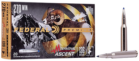 Federal Premium Terminal Ascent 270 Win 136gr Rifle Ammunition 20 Rounds per Box