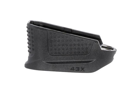 Strike Industries Enhanced Magazine Plate for Glock 43X Polymer Black Extra Grip Surface +2 Rounds Capacity