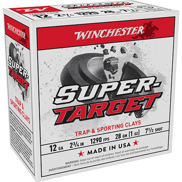 Winchester Super-Target Light Target 12 Gauge 2-3/4" 1 oz 7.5 Shot Shotgun Ammunition 25 Rounds