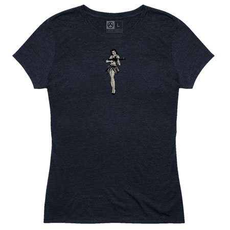 Magpul Hula Girl CVC Women's Graphic T-Shirt Navy Cotton/Polyester/Rayon Short Sleeve XS