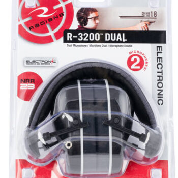 Radians R3200ECS R-3200 Dual Mic Electronic Muff 23 dB Over the Head Black/Gray Adult 1 Pair