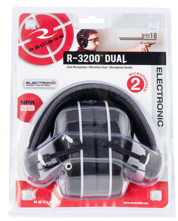 Radians R3200ECS R-3200 Dual Mic Electronic Muff 23 dB Over the Head Black/Gray Adult 1 Pair 3 Radians R3200ECS R-3200 Dual Mic Electronic Muff 23 dB Over the Head Black/Gray Adult 1 Pair