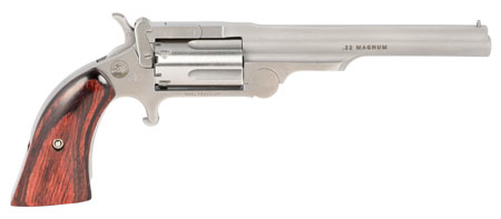 North American Arms Ranger II .22 WMR, 5-Round, 4" Barrel, Stainless Steel Finish, Rosewood Boot Grip