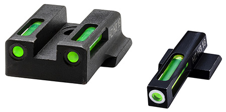 HiViz LiteWave H3 Sight Set for Smith & Wesson 9EZ Pistol - Green Tritium Front Green Fiber Optic Rear