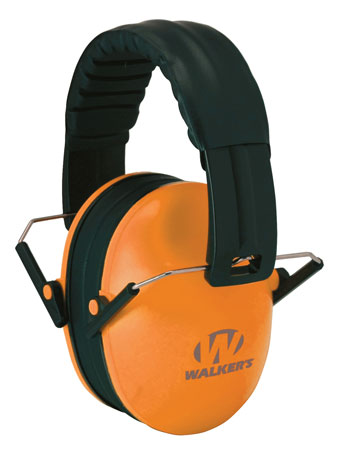 Walker's Game Ear Elite Passive Over-the-Head Earmuffs - Kids Orange 23dB Noise Reduction