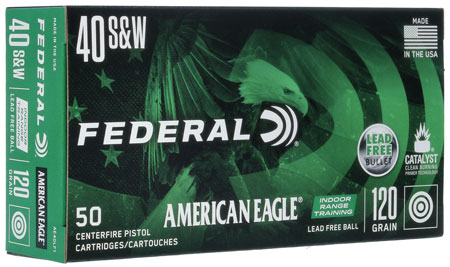 Federal American Eagle 40 S&W 120gr Lead Free Indoor Range Training Ammunition