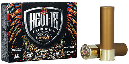 Hevi-Shot HEVI-18 TSS Turkey 12 Gauge 3.5" 2-1/4 oz Tungsten 9 Shot Shotshells for Turkey Hunting