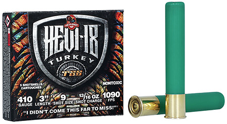 HEVI-Shot HEVI-18 TSS Turkey Load 410 Gauge 3" 13/16oz Tungsten 9 Pellets Turkey Shotshells