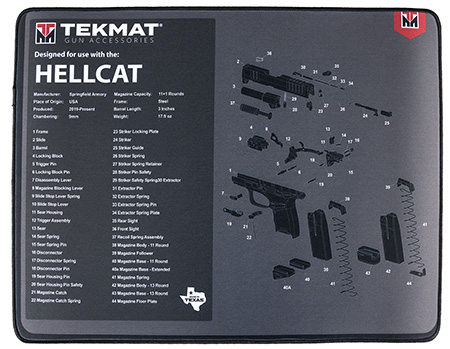 TekMat Springfield Hellcat Ultra 20 Handgun Cleaning Mat 15" x 20" - Make + Model