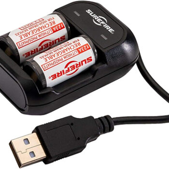 SureFire LED Flashlight CR123A Battery AC/DC Wall Charger Kit