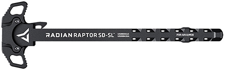 Radian Weapons R0278 Raptor SD-SL Ambi Charging Handle, Black, Slim Line Handles, Gas Ported Shaft, Fits Mil-Spec AR-15/M16 Platform