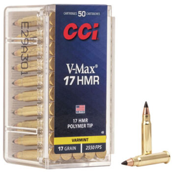 Hornady V-Max 17 HMR 17 Grain Polymer Tip Ammunition 50 Rounds per Box