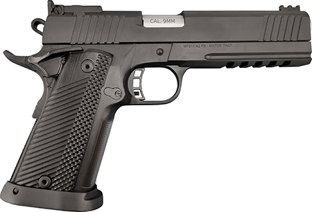 Rock Island Pro Ultra Match 9mm Semi-Auto Pistol 5" Barrel 17+1 Capacity Parkerized Finish Picatinny Rail Beavertail Frame Serrated Slide G10 Grip