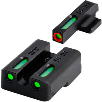 TruGlo TFX Pro Sights for Pistol - Black Front Green Tritium Fiber Optic Orange Outline Front Green Tritium Fiber Optic Rear