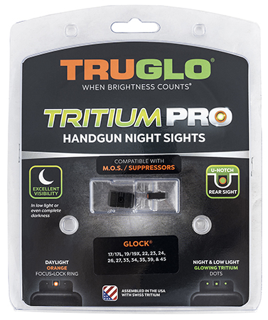 TruGlo Tritium Pro Sight Set Black with Green Tritium Orange Outline Front and Green Tritium Rear Sight 3 TruGlo Tritium Pro Sight Set Black with Green Tritium Orange Outline Front and Green Tritium Rear Sight