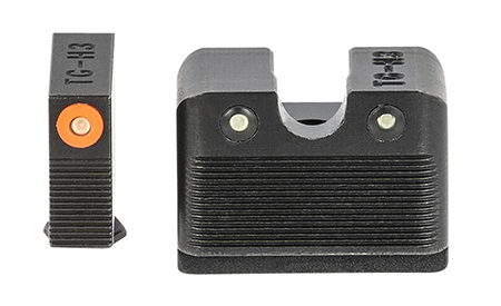 TruGlo Tritium Pro Sight Set Black with Green Tritium Orange Outline Front and Green Tritium Rear Sight