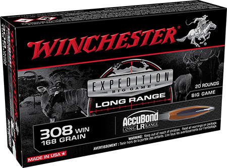Winchester 308 Win Expedition Big Game 168gr Nosler AccuBond Long Range Ammunition 20rds Box