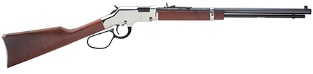 Henry Golden Boy Silver Large Loop .22 Short, .22 Long, or .22 LR, 20" Blued Barrel, 16 LR/21 Short Capacity, Nickel-Plated Metal Finish, American Walnut Stock, Right Hand (Full Size)