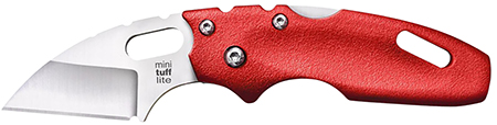 Cold Steel Tuff Lite Mini 2-Inch Folding Sheepsfoot Knife 4034 Stainless Steel Blade Red Griv-Ex Handle Pocket Clip