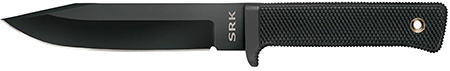 Cold Steel CS49LCK SRK  6" Fixed Clip Point Plain Black Tuff-Ex Finish SK-5 Steel Blade, 4.75" Black Kray-Ex Handle, Includes Sheath