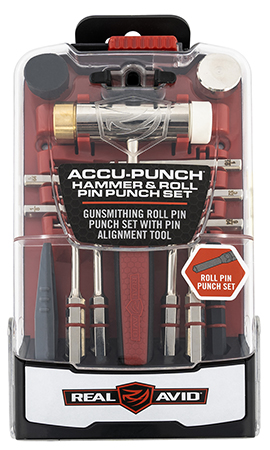 Real Avid AVHPS-RP Accu-Punch Hammer & Roll Pin Punch Set Black/Red Steel Rubber Handle