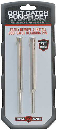 Real Avid AR-15 Bolt Catch Punch Tool Set for .223/5.56 NATO - Silver 2 Pieces