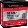 Winchester 40 S&W 165gr FMJ TC Handgun Ammunition 100 Rounds 1 133852