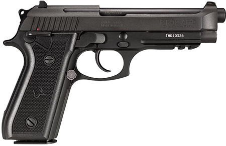 Taurus 92 9mm Luger Semi-Auto Pistol 17+1 5" Barrel Matte Black Stainless Slide Serrations Picatinny Rail Black Anodized Aluminum Frame Rubber Grip Right Hand