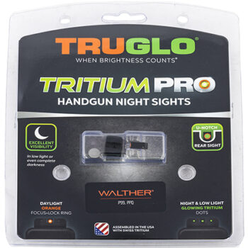 TruGlo TGTG231W1C Tritium Pro  Black | Green Tritium Orange Outline Front Sight Green Tritium Rear Sight